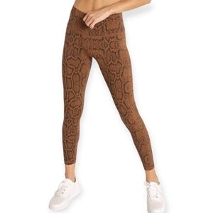 Varley Luna 25" Leggings Brown Burnt Snake Print Medium
